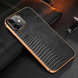 Genuine Leather Case For iPhone 13 12 11 Pro MAX 12 Mini 12Pro 13Pro 11Pro X XR XS Max Case Luxury Plating Soft edge Back Cover