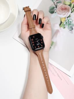 Slim Leather strap For Apple watch band 40mm 44mm 38mm 42mm 44 mm Genuine Leather bracelet Apple watch serie 7 6 5 4 3 se strap