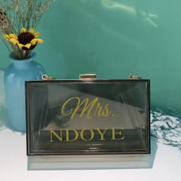 Personalized Clutch Bag Chain Diagonal Bag Acrylic Fashion Temperament White Custom Name Temperament Summer Wedding Party