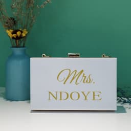 Personalized Clutch Bag Chain Diagonal Bag Acrylic Fashion Temperament White Custom Name Temperament Summer Wedding Party
