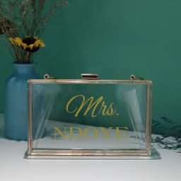 Personalized Clutch Bag Chain Diagonal Bag Acrylic Fashion Temperament White Custom Name Temperament Summer Wedding Party