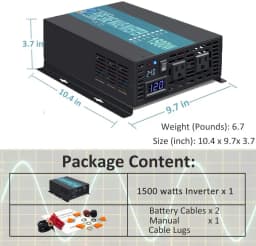 3000W Peak Off Grid Pure Sine Wave Solar Inverter 1500W 24V 220V Power Inverter Converter 12V/48V/110V DC to 120V/230V/240V AC
