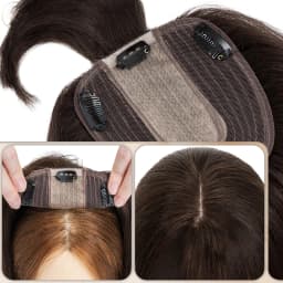 TESS Women Topper 10x12cm Hair Clips Hair Topper Natural Hair Wigs 100% Human Hair Silk Base Clip In Hair Extension Blonde Women