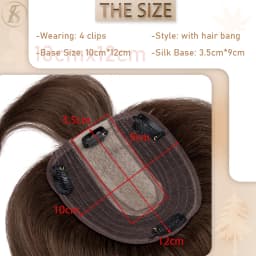 TESS Women Topper 10x12cm Hair Clips Hair Topper Natural Hair Wigs 100% Human Hair Silk Base Clip In Hair Extension Blonde Women