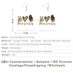SOMESOOR God Say I Am Black Queen Wooden Drop Earrings For Women Melanin Poppin Unique Afro Girl Curly Rectangle Dangle Jewelry