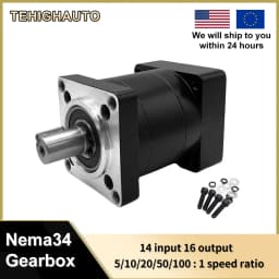 Nema34 Planetary Gearbox Motor Reducer Step-down Gearbox 14mm Input Ratio 5:1/10:1/50:1/100:1 for 86 Stepper Motor