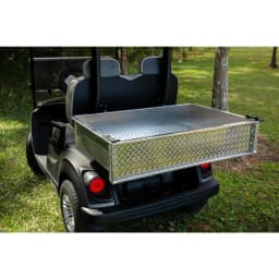 Golf Cart Cargo Box | Universal Fit | Compatible with Club Car, EZGO, Yamaha and Other Makes & Models | Aluminum Diamond Plate