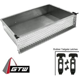 Golf Cart Cargo Box | Universal Fit | Compatible with Club Car, EZGO, Yamaha and Other Makes & Models | Aluminum Diamond Plate