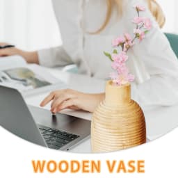 Wood Vases For Decor Wood Flowers Vase Home Decor Table Ornament Plant Container Farmhouse Supplies For Dining Room Living Room