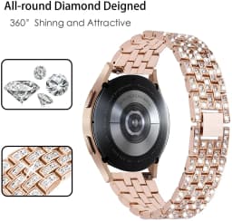 20mm 22mm Band for Samsung Galaxy Watch 4/Classic/46mm/42mm/active 2 Gear s3 Metal Diamond bracelet Galaxy watch 5 5 pro strap