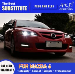 AKD Head Lamp for Mazda 6 LED Headlight 2004-2012 Headlights Mazda6  ADRL Turn Signal High Beam Angel Eye Projector Lens
