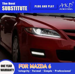 AKD Head Lamp for Mazda 6 LED Headlight 2004-2012 Headlights Mazda6  ADRL Turn Signal High Beam Angel Eye Projector Lens