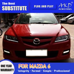 AKD Head Lamp for Mazda 6 LED Headlight 2004-2012 Headlights Mazda6  ADRL Turn Signal High Beam Angel Eye Projector Lens