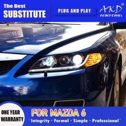 AKD Head Lamp for Mazda 6 LED Headlight 2004-2012 Headlights Mazda6  ADRL Turn Signal High Beam Angel Eye Projector Lens