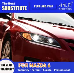 AKD Head Lamp for Mazda 6 LED Headlight 2004-2012 Headlights Mazda6  ADRL Turn Signal High Beam Angel Eye Projector Lens