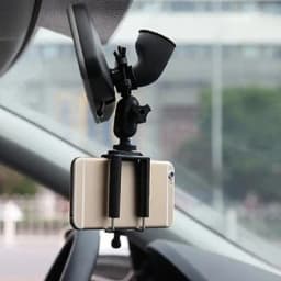 Universal Car Rearview Mirror Mount Mobile Phone Holder Driving Recorder 360 Degree Rotation Smartphone Stand GPS Hanger Bracket