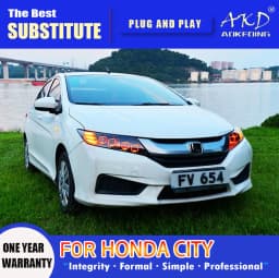 AKD Head Lamp for Honda City LED Headlight 2016-2018 Headlights City DRL Turn Signal High Beam Angel Eye Projector Lens