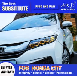 AKD Head Lamp for Honda City LED Headlight 2016-2018 Headlights City DRL Turn Signal High Beam Angel Eye Projector Lens