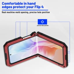 for Samsung Galaxy Z Flip 4 Metal Case with Kickstand, 3 Layers Full Body Protective Shockproof Aluminium Cover for Z Flip 4