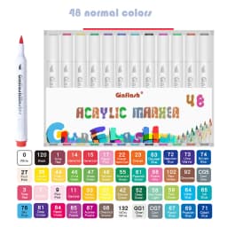 Ginflash Soft Brush Acrylic Markers Liner Multifunction Highlighter Waterproof Paint Marker Pen art set nail metallic glitter