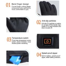 Winter Electric Heated Gloves Motorcycle Gloves Waterproof Heated Moto Touch Screen Battery Powered Cycling Gloves For Winter