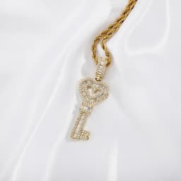 JINAO 2022 NEW Two Styles Design Key Pendants High Quality Ice Cravejado AAA+ Cubic Zircon With 4mm Tennis Chain Jewelry