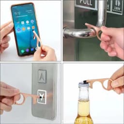 SOMEHOUR Multi-function EDC Door Keychain Touchless Screen Press Elevator Button Handle Bottle Opener Keyholder Accessories Gift