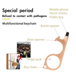 SOMEHOUR Multi-function EDC Door Keychain Touchless Screen Press Elevator Button Handle Bottle Opener Keyholder Accessories Gift