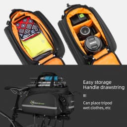 ROCKBROS Bicycle Carrier Bag Waterproof 35L Large Capacity Pannier Rear Rack Shelf Bag Multifunction Travel Bag Bike Accessories
