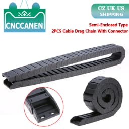 2PCS 18x37mm R38 Length 1M Plastic Semi Closed Cable Drag Chain Wire Carrier for 3D Printer CNC Router Machine