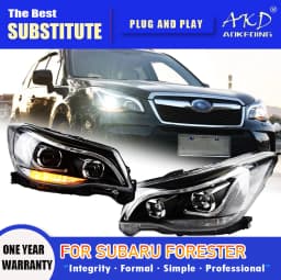 AKD Head Lamp for SUBARU Forester LED Headlight 2013-2018 Headlights Forester DRL Turn Signal High Beam Angel Eye Projector Lens