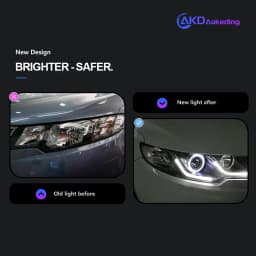 AKD Head Lamp for Kia Forte LED Headlight 2009-2015 Headlights Kia Forte DRL Turn Signal High Beam Angel Eye Projector