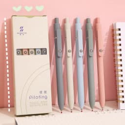 Retractable Gel Pens 0.5mm Gel Ballpoint Pens 5 Pieces Needle Point Pens Set For Writing Doodling Notetaking Office Supplies