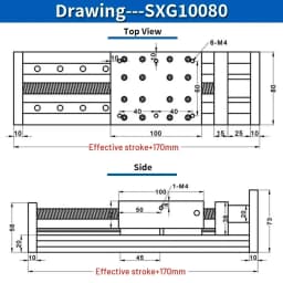 Linear Guid Double Square Sliding Table SFU 1204/1605/1610 Block Carriage Ball Screw Platform XYZ Motion Stage 4PCS Sliders