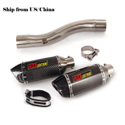 For Ducati Scrambler 800 821 Motorcycle Exhaust System Middle Connect Link Pipe Section Tube 51mm Muffler Baffler With DB Killer