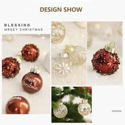 Christmas Tree Balls Hanging 25pcs Christmas Ball Ornaments Glittering Christmas Baubles PVC White Gold Ball Decorations Set