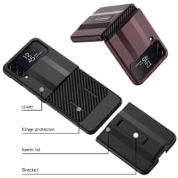 For Samsung Galaxy Z Flip 4 Foldable Super Running Anti-fall Full Shell Easy to Fold with Stand Cover