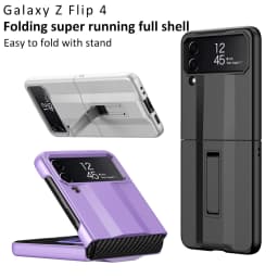 For Samsung Galaxy Z Flip 4 Foldable Super Running Anti-fall Full Shell Easy to Fold with Stand Cover