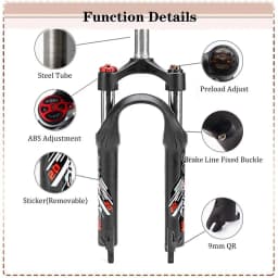 BUCKLOS Folding Bike Fork Oil Suspension 20 Inch Bicycle Fork 9*100mm Quick Release MTB BMX Forks 20in Bicycle Front Forks
