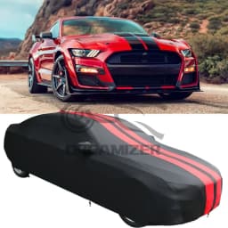 Universal For Ford Mustang Shelby GT500 Satin Stretch Indoor Car Cover Dustproof Custom Indoor Protection Car Case Cover