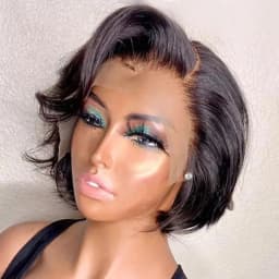 Side Part Wig Human Hair 13x1 Lace Frontal Wigs Pixie Transparent Short Bob Human Hair Wigs For Women Lace Front Human Hair Wig