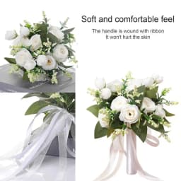 Bride Bouquets For Weddings Western-Style White Rose Artificial Flowers Wedding Artificial Flower For DIYBride Bouquets Cake