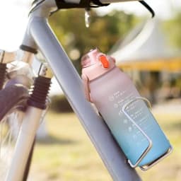 Gradient Color Water Bottle 2L/1.5L Large Capacity Sport Bottle With Straw Portable Drinking Kettle Workout Cups For Fitness