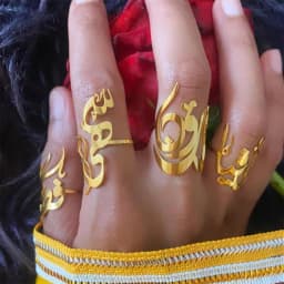 Custom Arabic Name Rings For Women Personalized Gold Color Stainless Steel Adjustable Men Ring Islamic Jewelry Gift Bague Femme