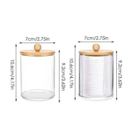 Clear Makeup Organizer Storage Box Organizer Cotton Pads Holder Qtip Dispenser Container With Lid Cotton Swab Storage Rack