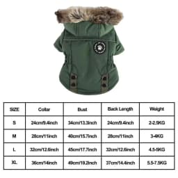 Cat Dog Doggie Down Jacket Hoodie Coat Pet Clothes Warm Clothing For Small Dogs Winter Thick Padded Warm Coat Vest Clothes For