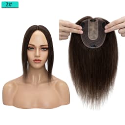 SEGO 10x12cm Women Human Hair Toppers Silk Base Natural Scalp Top Wig Hairpiece Straight 4 Clips In Hair Piece Brown Blonde