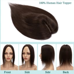 SEGO 10x12cm Women Human Hair Toppers Silk Base Natural Scalp Top Wig Hairpiece Straight 4 Clips In Hair Piece Brown Blonde