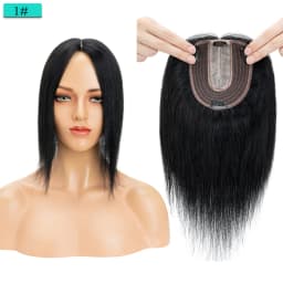 SEGO 10x12cm Women Human Hair Toppers Silk Base Natural Scalp Top Wig Hairpiece Straight 4 Clips In Hair Piece Brown Blonde