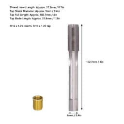 Cylinder Head Rethreaded Kit M14x1.25 Inserts And M16x1.25 Tap Kit 13Pcs M14x1.25 Spark Plug Thread Repair Rethreading Set For